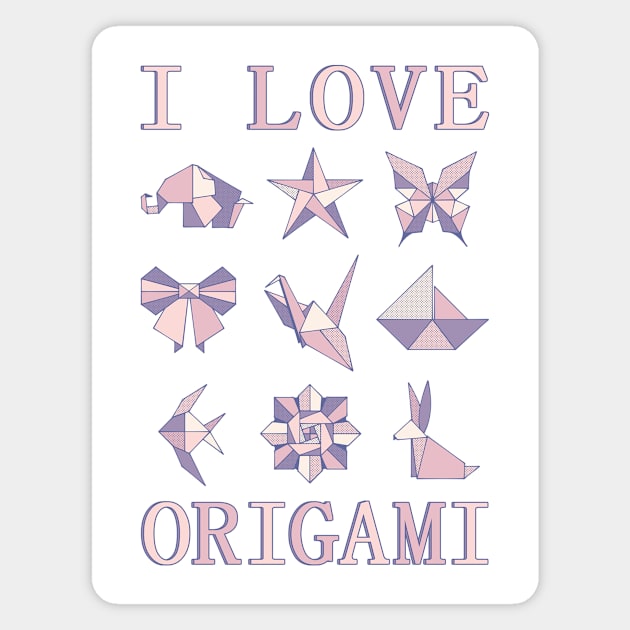 I Love Origami Magnet by MonoFishTank